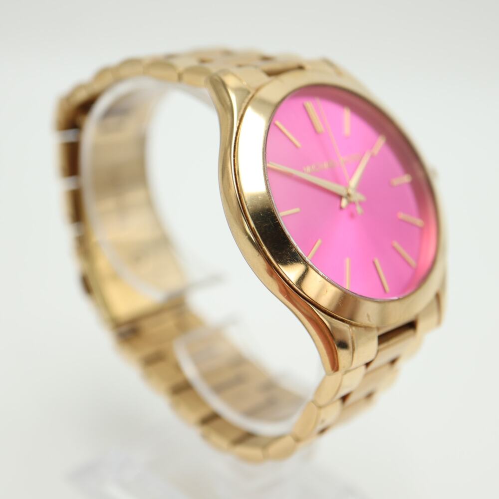 Michael Kors Gold-Tone Bracelet Watch with Pink Dial - Picture 6 of 9